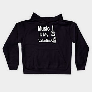 Music is my valentine Kids Hoodie